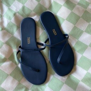 Navy blue tkees sandal slides NEW